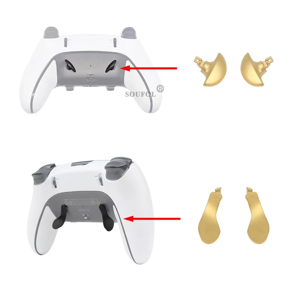 Botones traseros de Metal para controlador PS5 Edge Elite, paletas de Metal, gatillo de mando, piezas de repuesto, accesorios para juegos - imagen 3