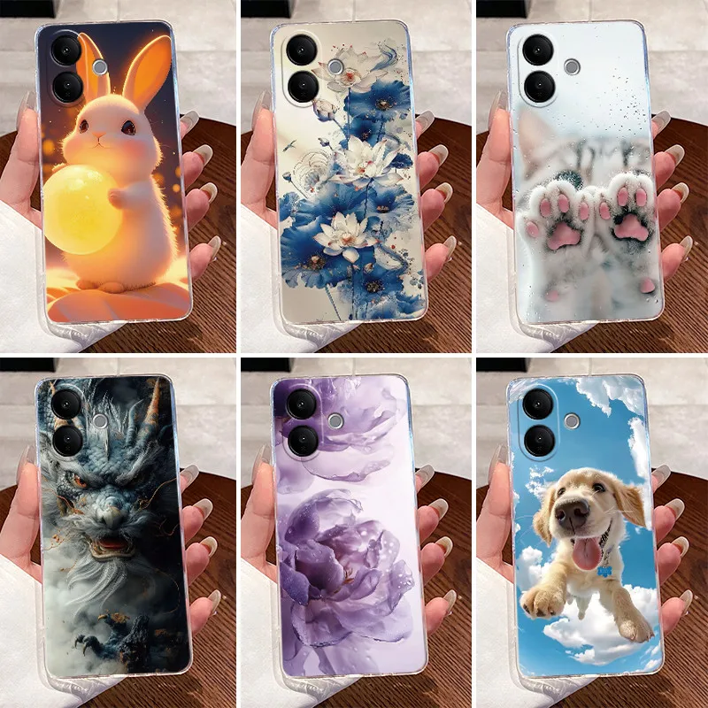 Carcasa para Vivo V60 Lite, estética, dragón de lujo, lindo, genial, para niños y niñas, funda trasera de silicona suave para teléfono, carcasa transparente de TPU