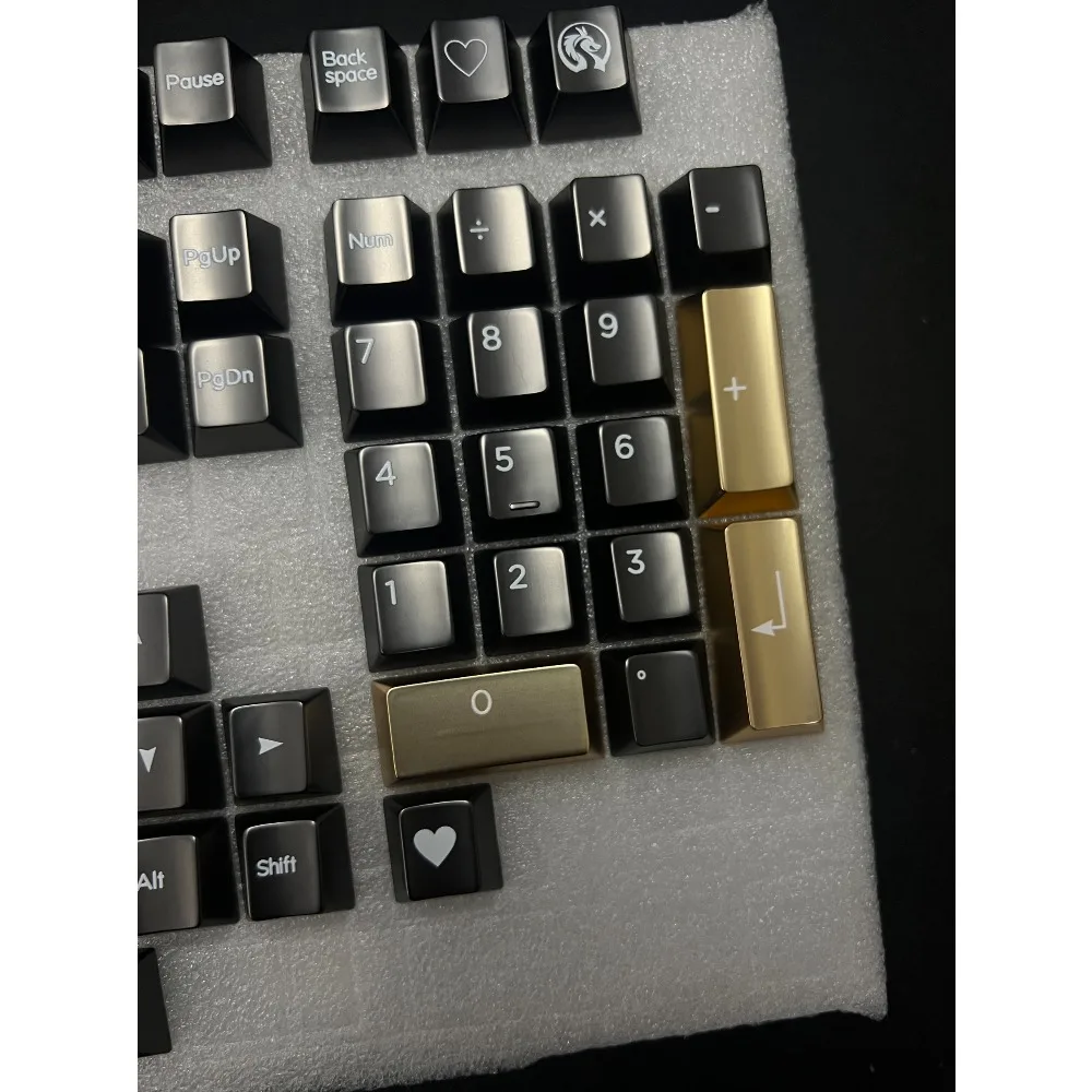 Teclado mecánico Keycap Cherry Profile Pvd negro oro aleación de Zinc CNC teclas mecánicas ergonomía frente tallado accesorio de juego - imagen 2