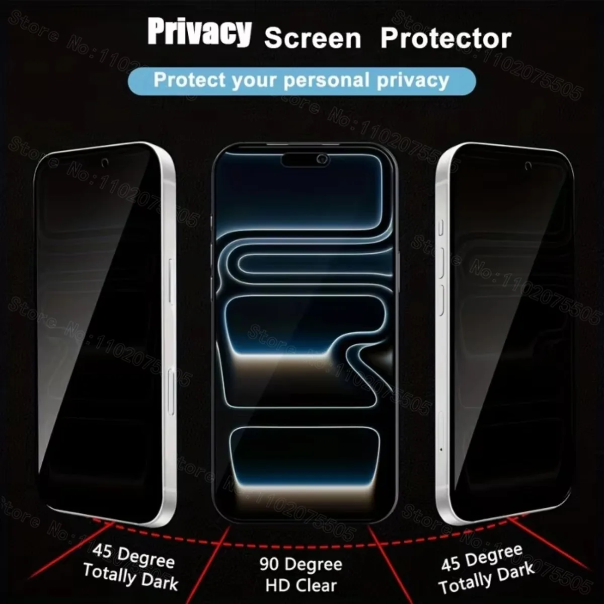 Paquete de 4 protectores de pantalla de privacidad para iPhone 17 16 15 14 Pro Max vidrio templado para iphone 13 12 11 Pro 16e Mini XR XS Max vidrio - imagen 3