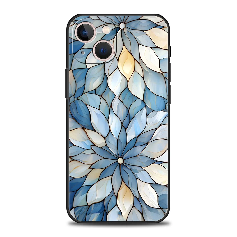 Funda de teléfono suave de TPU de lujo para iPhone 17 Air 16E 16 11 15 14 Pro MAX 12 13 7 8 Plus X XR XS SE 2022 cubierta flor mármol geometría - imagen 5