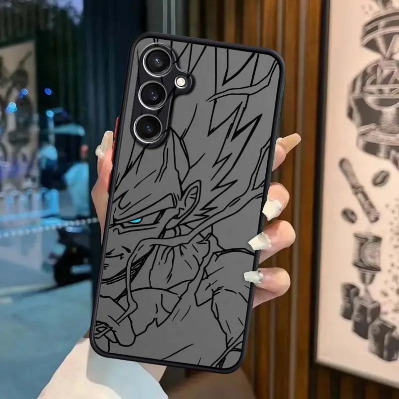 D-Dragon Ball Vegeta Cool para Samsung Galaxy S25 S24 S23 S22 FE Plus Ultra 5G funda de teléfono translúcida esmerilada - imagen 4