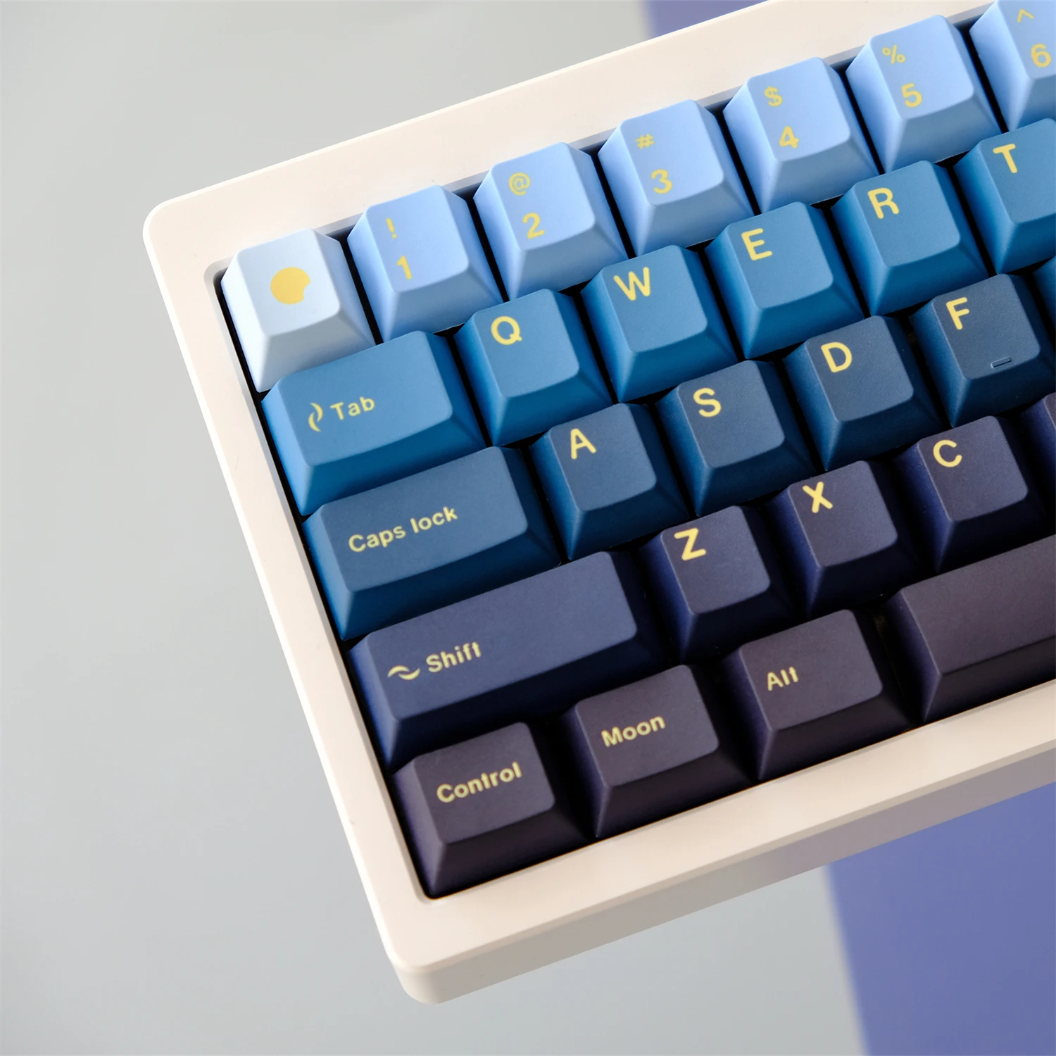 129 teclas Moonrise Keycap para teclado mecánico para jugar PBT Cherry perfil tinte sublimación Keycaps negro azul gradiente teclas - imagen 4