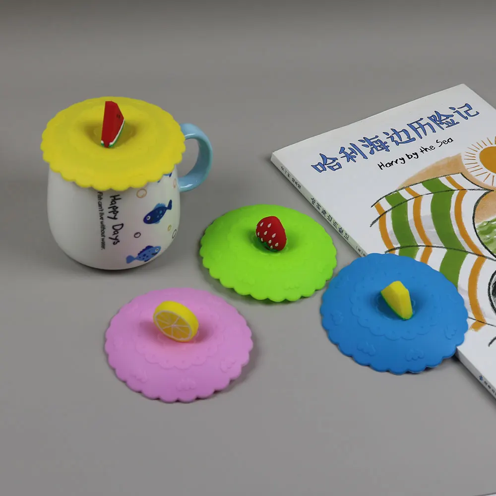 Cubierta de taza bonita cubierta de taza de silicona resistencia a altas temperaturas tapas de tazas selladas tazas de taza de té tapa de sello de succión diámetro 10cm - imagen 4