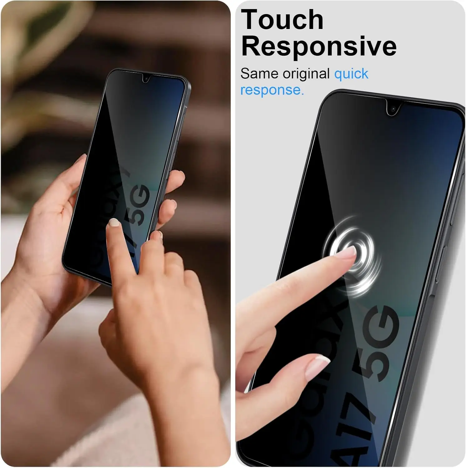 2 piezas 9H vidrio templado de privacidad para Samsung Galaxy A17 5G película protectora de pantalla antiespía - imagen 3