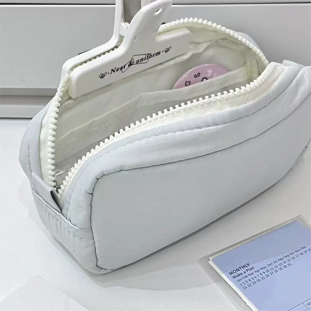 Bolsa para bolígrafos de Color sólido de alta calidad, diseño con cremallera, bolsa de papelería de gran capacidad, organizador de papelería portátil, escuela y oficina