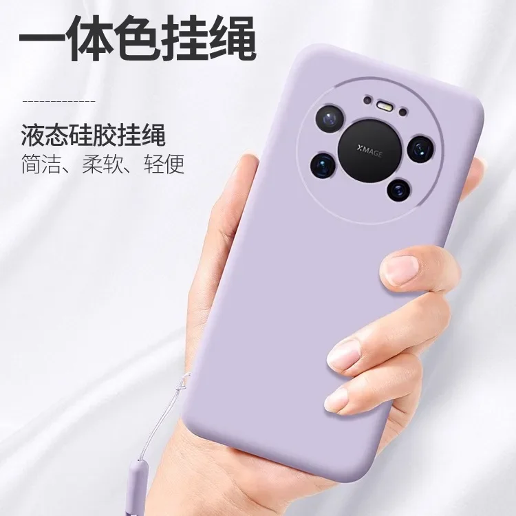 Funda de teléfono de silicona líquida para Huawei Mate 80 Pro Max, carcasa mate para Mate80 80pro, correa de parachoques a prueba de golpes, funda trasera de armadura