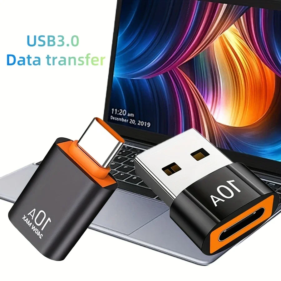 Adaptador USB A a USB C OTG 10A, convertidor tipo C a USB, adaptador USB 3,0 para Xiaomi 14 MacBook, conector OTG USB a tipo C - imagen 2