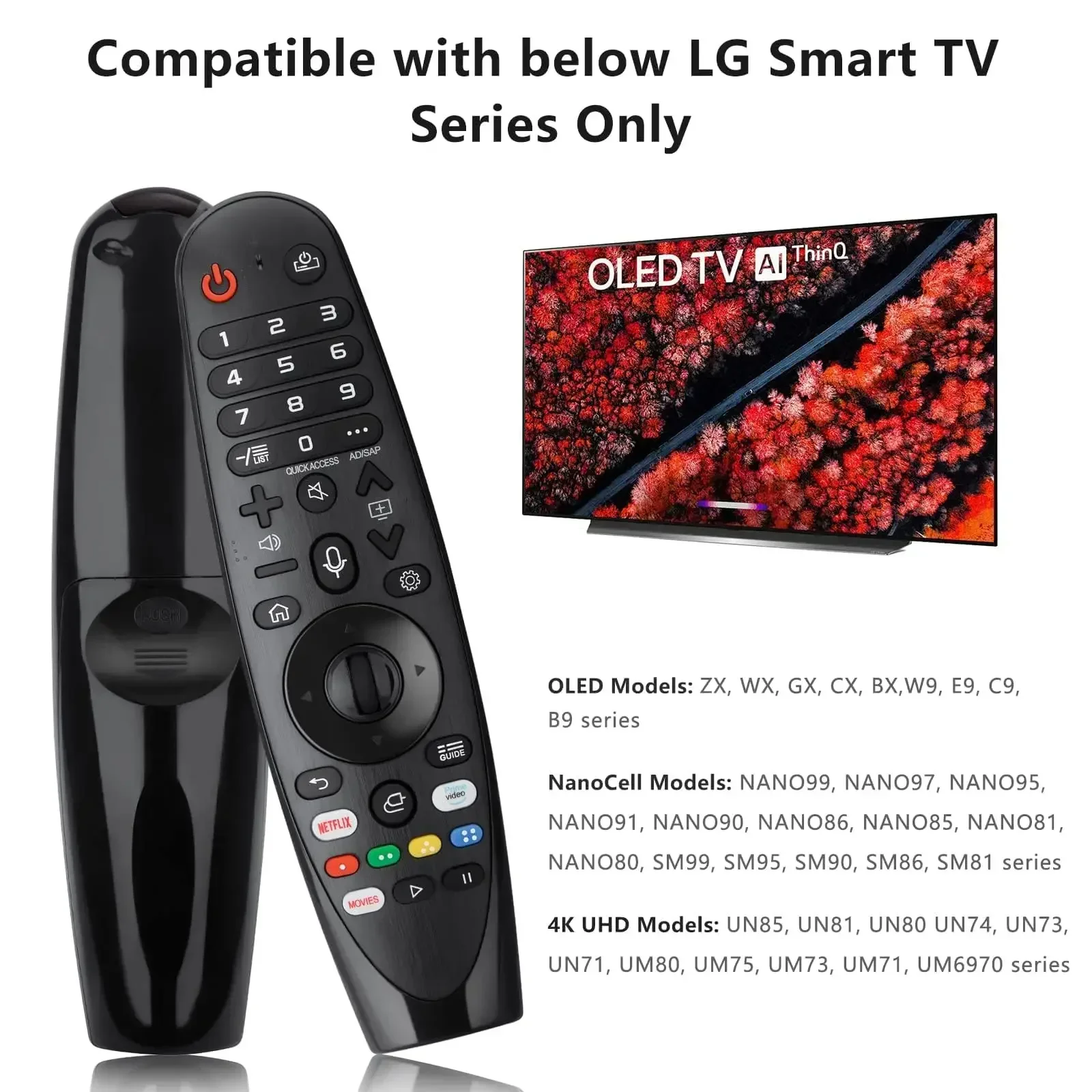 Control remoto mágico por voz mejorado para LG OLED Smart TV reemplazo remoto mágico AN-MR20GA MR19BA MR18BA MR650A, con función de puntero - imagen 3