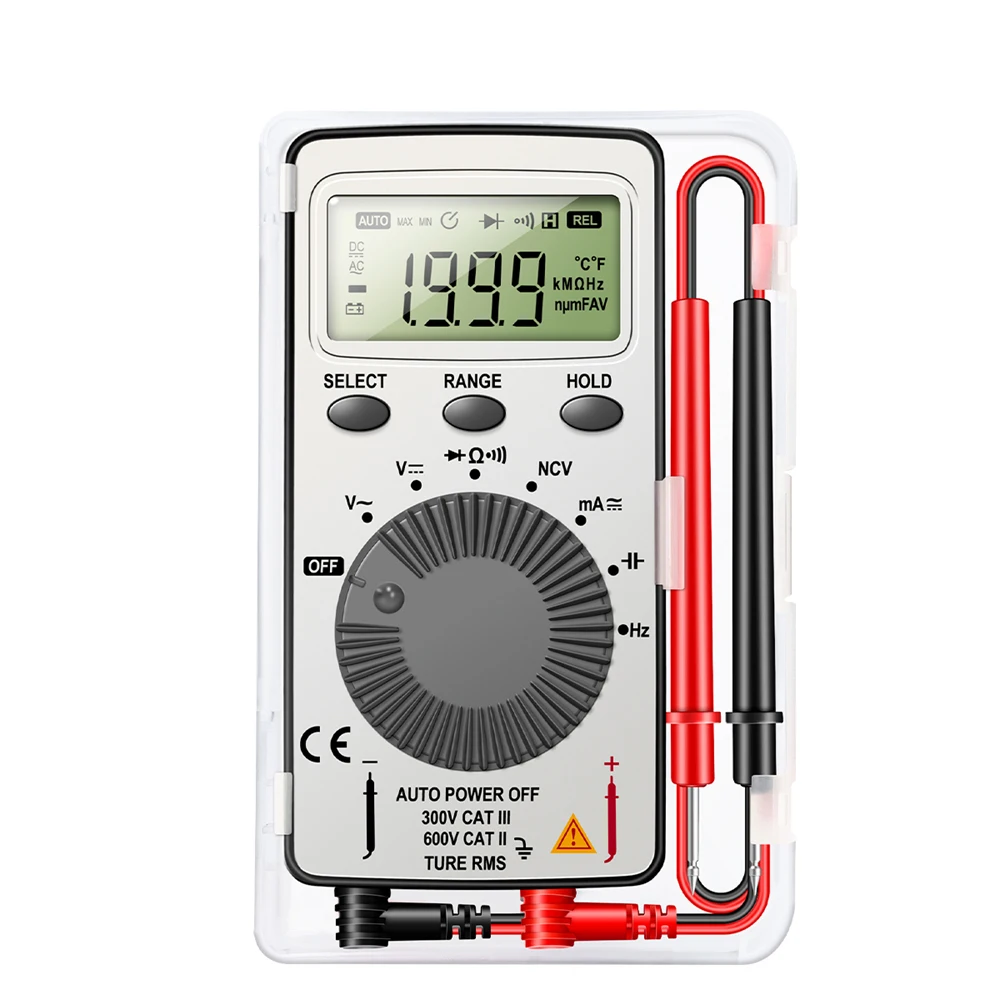 ANENG AN101 Mini multímetro Digital 1999 T-RMS AC/DC NCV capacitancia amperímetro voltímetro probador multímetro prueba Profesional Digital - imagen 3