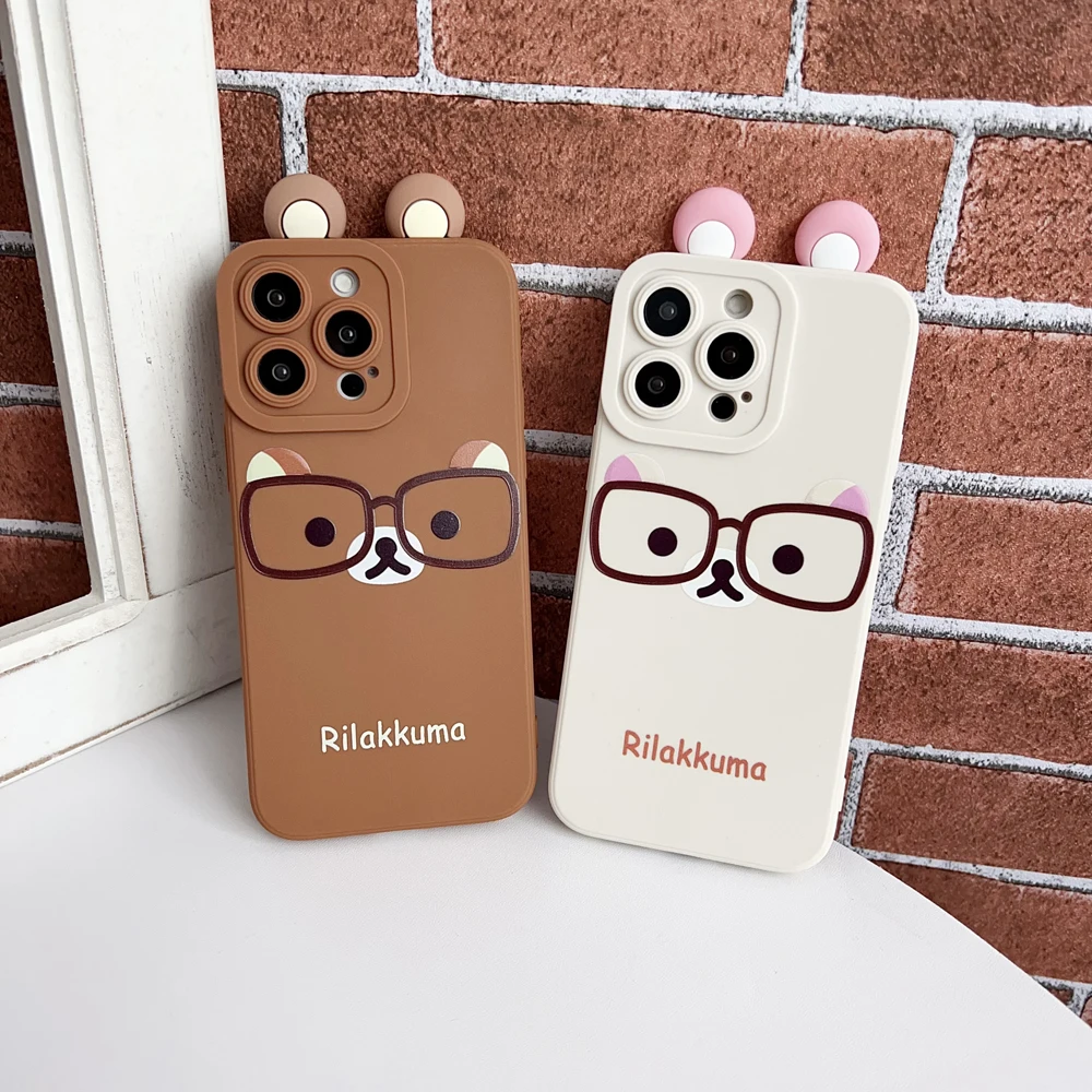 Funda Rilakkuma con soporte para gafas Samsung Galaxy S9 S10 S20 S21 S22 S23 S24 S25 Plus Ultra FE - imagen 4