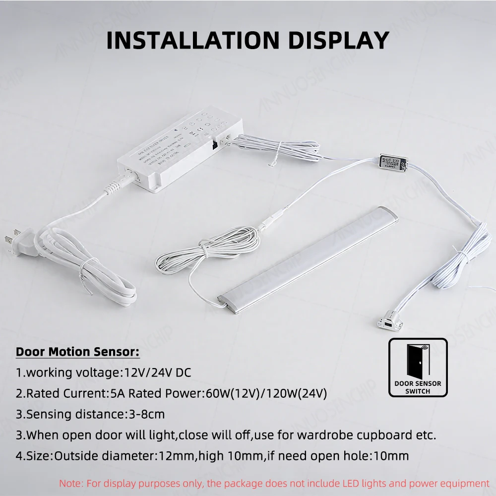 Lámpara de iluminación LED para armario, interruptor con Sensor de tira, DC12-24V 5A, Mini PIR/táctil/barrido/movimiento, interruptores eléctricos, Cable conector DuPont - imagen 4