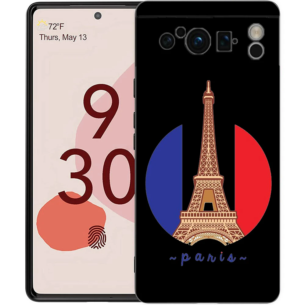 Funda de teléfono con bandera de Francia para Google pixel 9 8 7 6 Pro 8A 6A 7A 5G, funda negra de silicona a prueba de golpes - imagen 5