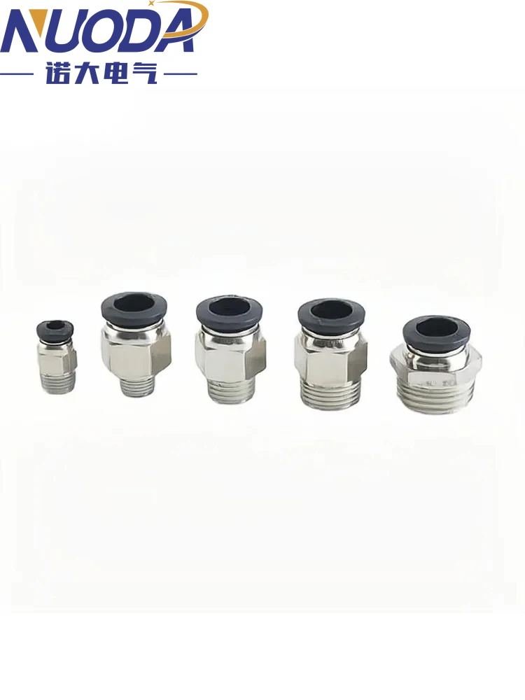 NUODA conector de aire neumático montaje PC 6-10mm12mm14mm16mm rosca 1/8 1/4 3/8 1/2 accesorios de manguera de aire negros conectores rápidos de tubería - imagen 5