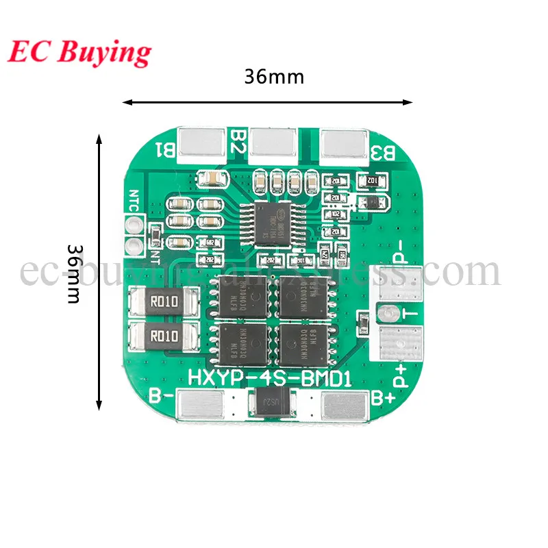 4S 14,8 V 16,8 V 20A pico Li-ion 4 BMS PCM Placa de protección de batería BMS PCM para batería de litio LicoO2 Limn2O4 18650 Li - imagen 5