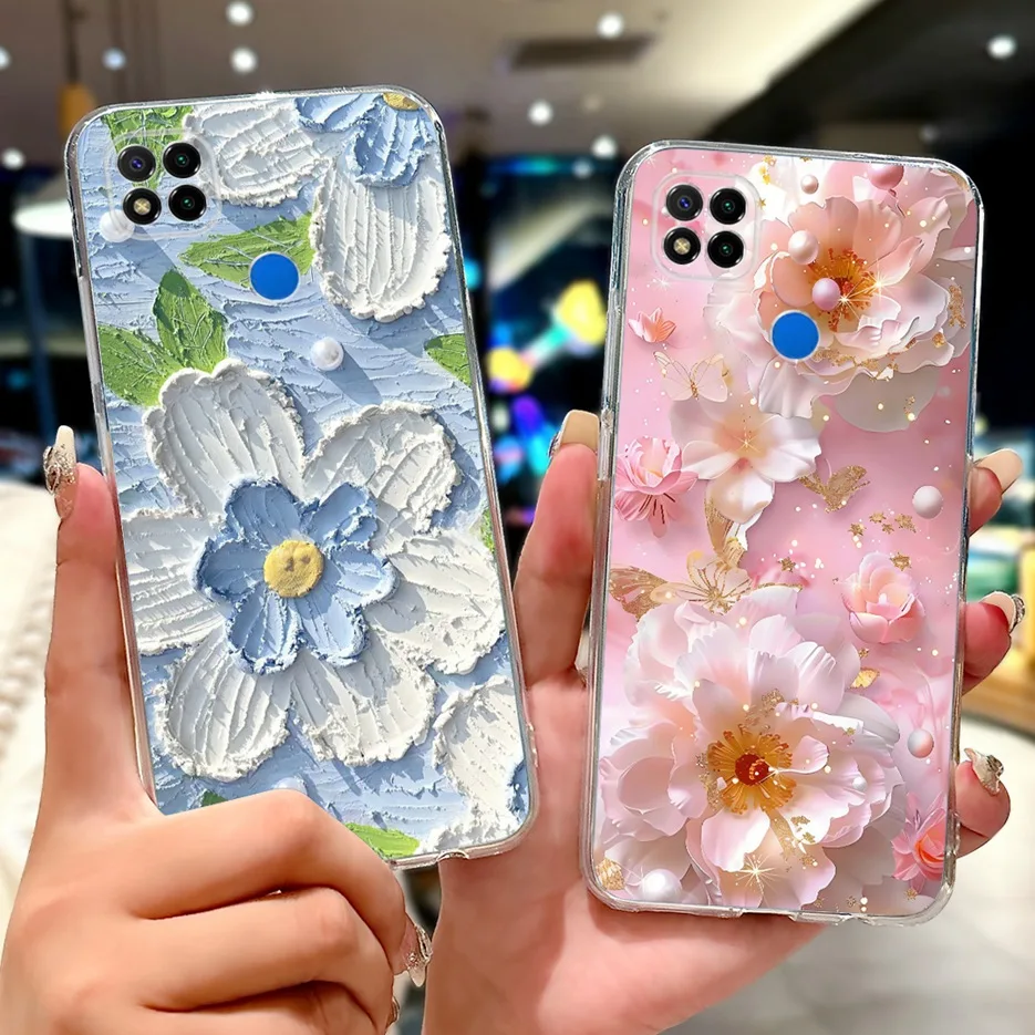 Para Xiaomi Redmi 9C funda colorida flores pintadas funda de teléfono de silicona suave para Xiaomi Redmi 9C NFC Redmi9C bolsas de cubierta trasera - imagen 4