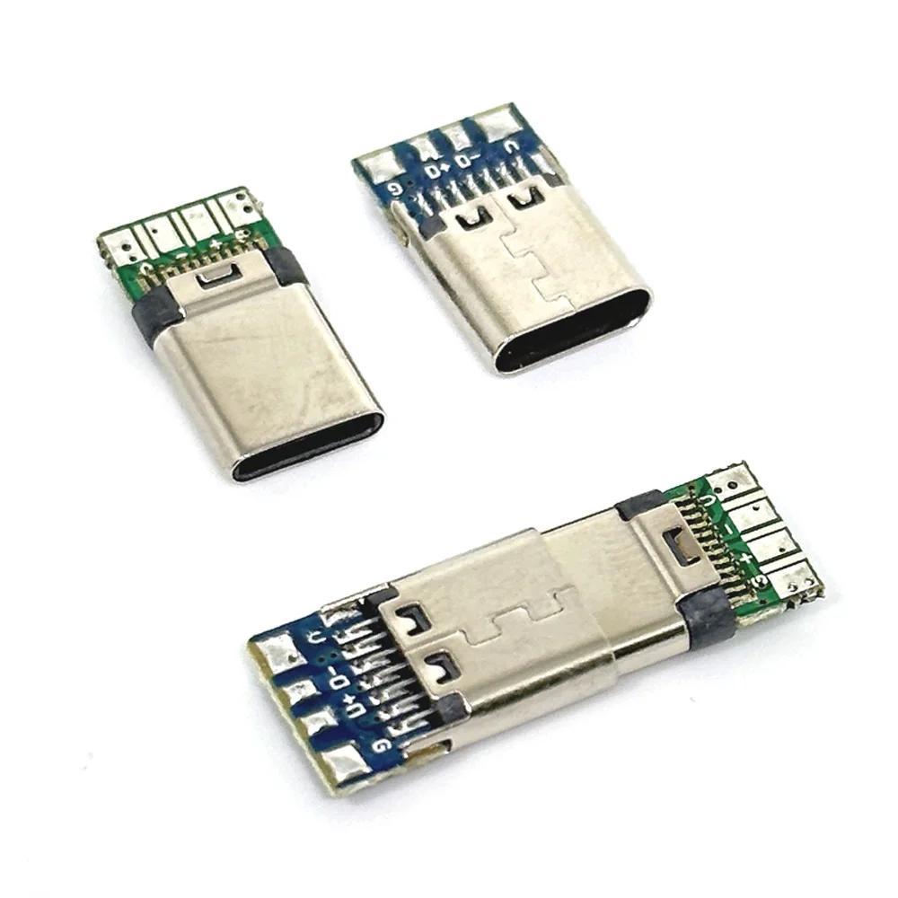 Conectores USB 3,1 tipo c macho/hembra, Conector de cola de 24 Pines, enchufe macho usb, terminales eléctricos de soldadura, cable de datos DIY, compatible con placa PCB - imagen 3