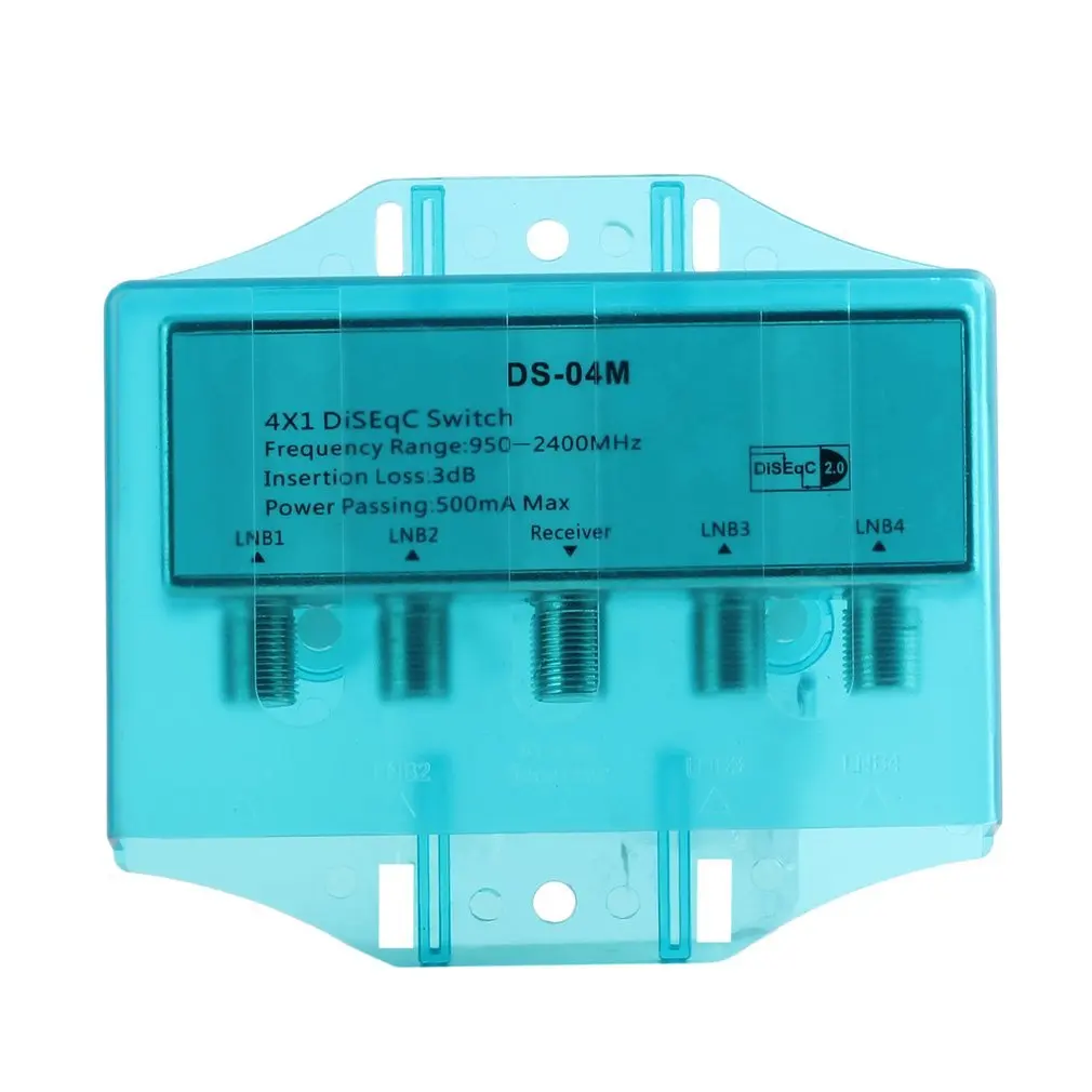 Caliente 950-2400MH DS-04M TV por satélite impermeable 4x1 DiSEqC interruptor antena FTA plato plano LNB multiinterruptor para receptor de TV por satélite - imagen 4