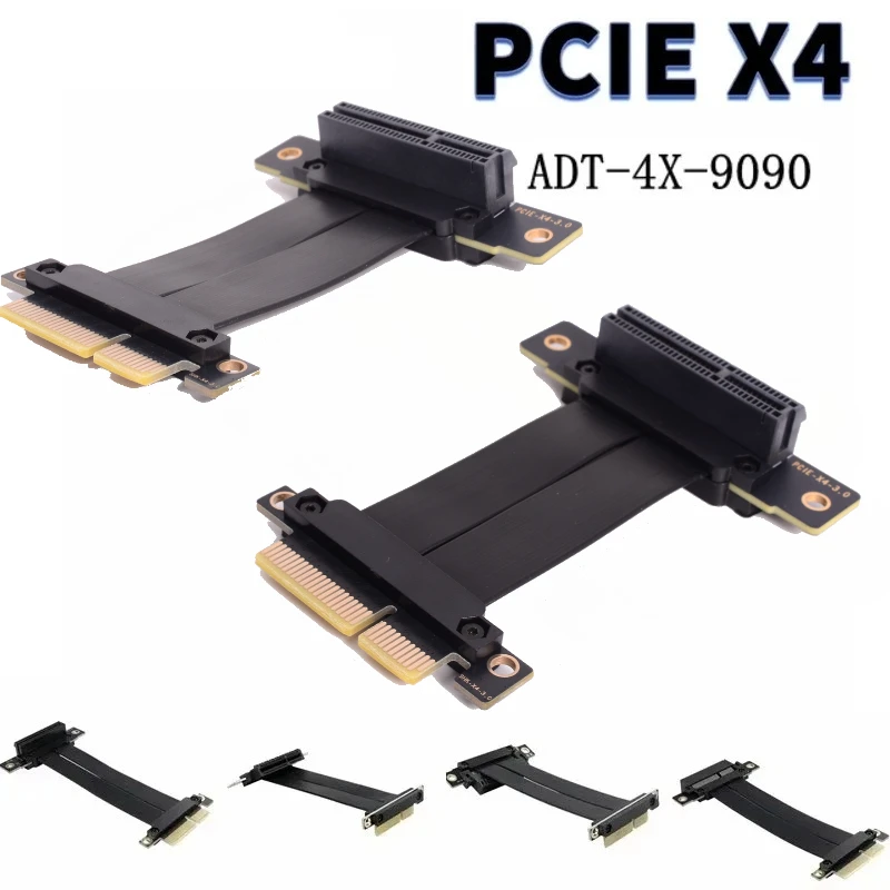 Cable elevador PCI-E X4, doble ángulo recto de 90 grados, Cable de extensión PCIe 3,0 x4 a x4, extensor de placa base de tarjeta elevadora PCI Express 4x - imagen 2