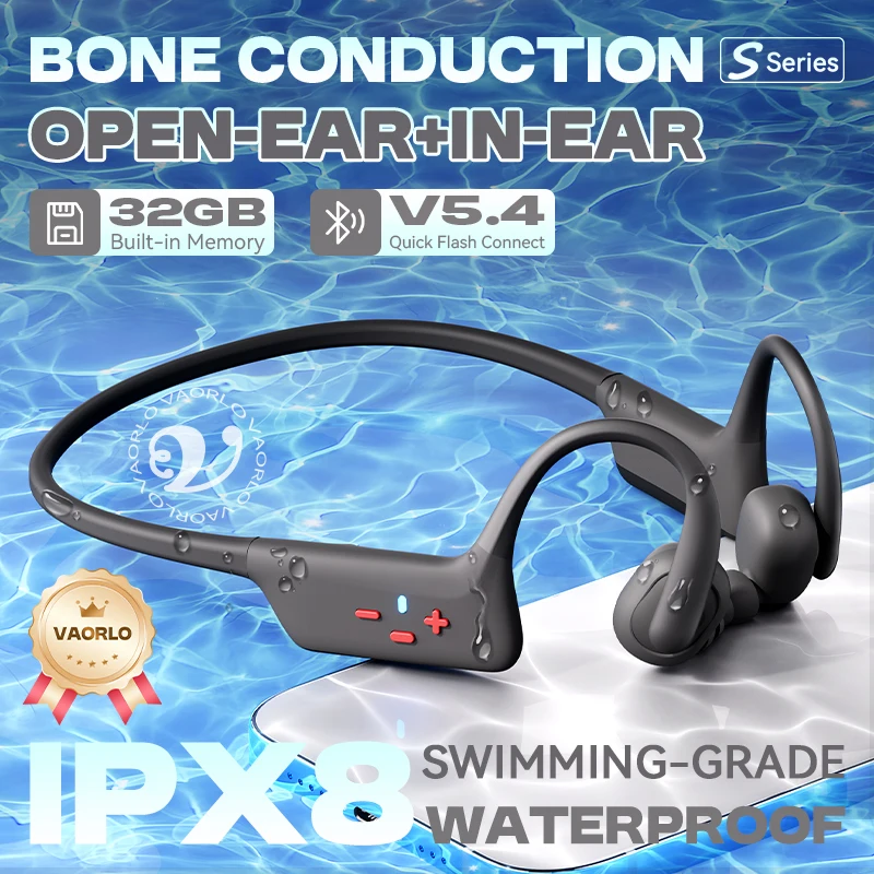 Auriculares inalámbricos originales de conducción ósea, impermeables IPX8, aptos para natación, abiertos, intraaurales, 2 en 1, Bluetooth 5.4, reproductor de MP3 de 32 GB, deportivos, de música HIFI, OpenSwim Pro2. - imagen 3