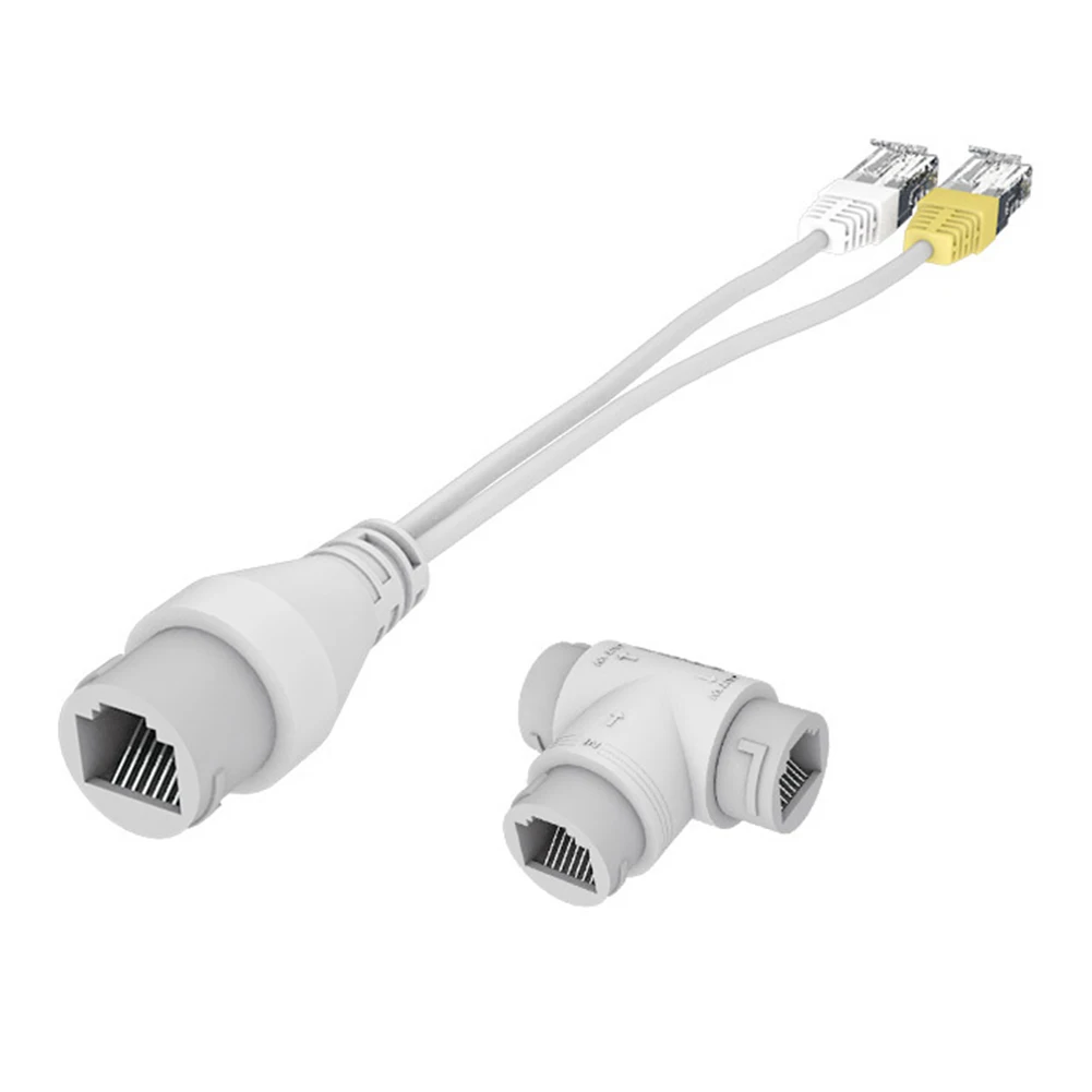 Conector de Cable de cámara POE, divisor 2 en 1 RJ45 de tres vías, IPC Dual, compatible con 4/8 núcleos para accesorios de instalación de cámara de seguridad - imagen 4
