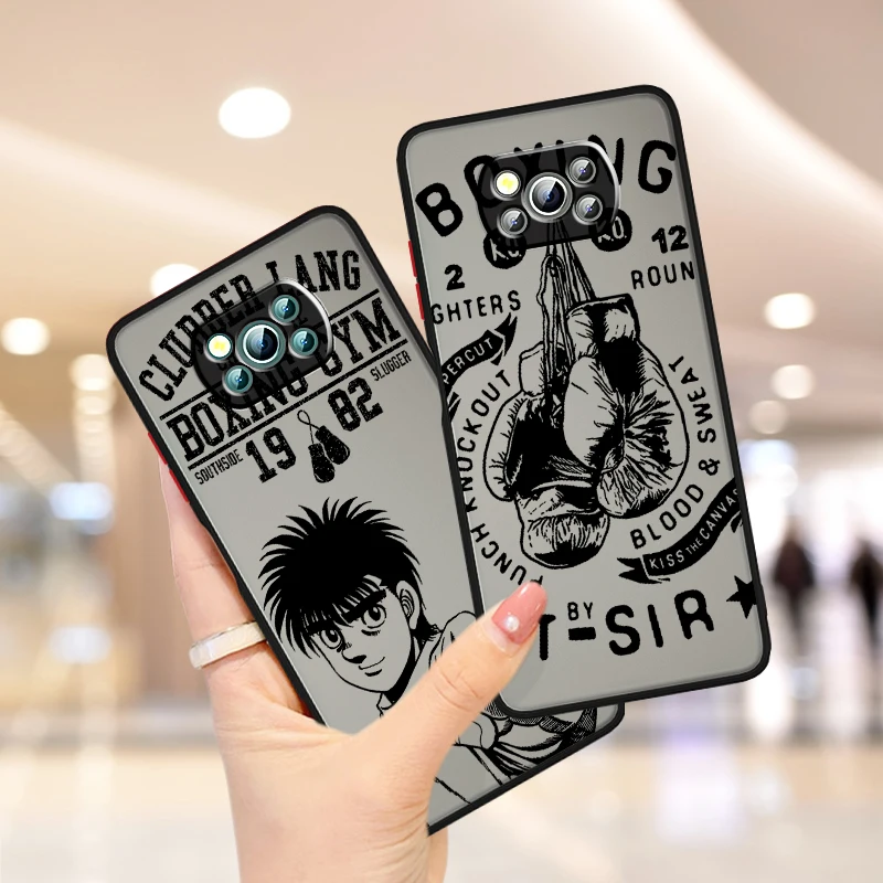 Arte de Anime No Ippo para boxeo, arte translúcido esmerilado para Xiaomi Mi Poco X5, X4, X3, M6, M5S, M5, M4, M3, F5, F4, F3, F6 Pro, 5G, TPU