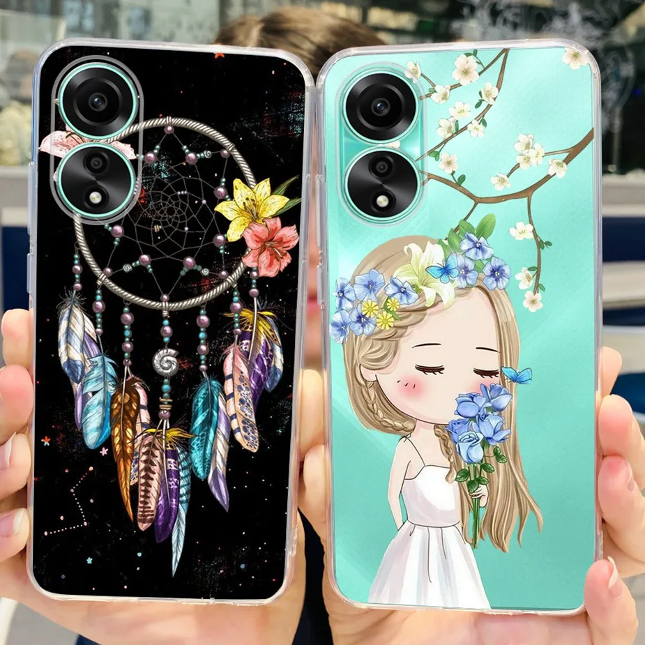 Funda de silicona blanda con dibujos animados de gato para Oppo A78, carcasa trasera de TPU, 4G, CPH2565 - imagen 4