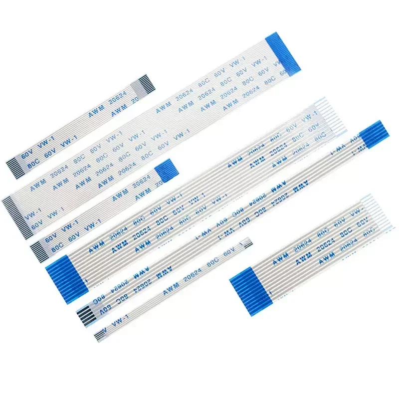 Cable plano Flexible de 10 piezas, FFC FPC AWM 20624, 80C, 60V, VW-1, 1.0MM4P, 6, 8, 10, 12, 14, 16, 18, 20, 24, 26, 30, 32, 34, 40 pines