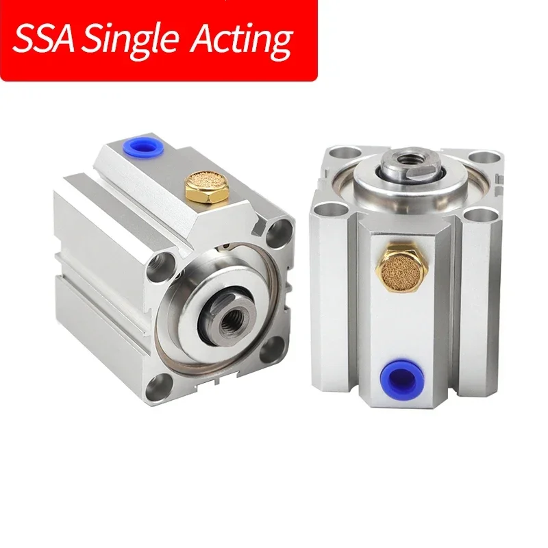 SSA20 25 32 40 50 63 Cilindro de aire neumático compacto de una sola acción Carrera de 5/10/20/30/40/50/60/70/80/90/100 mm - imagen 2