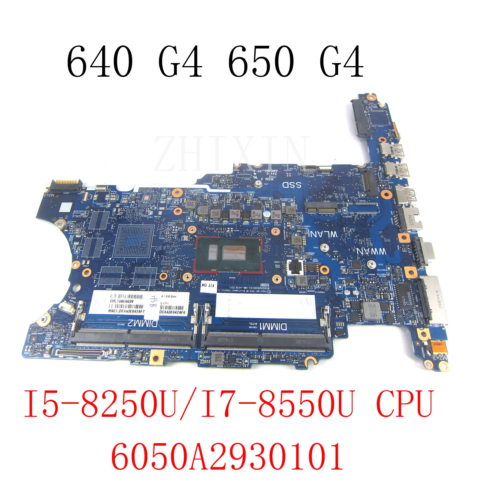 Placa base para ordenador portátil 6050A2930101 para HP Elitebook 640 G4 650 G4 con placa base de CPU de I5-8250U/I7-8550U prueba completa