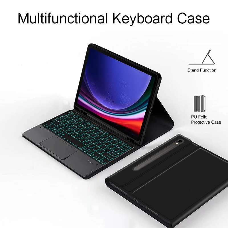 Funda con teclado para Samsung Galaxy Tab A9 Plus, funda para tableta para Tab S8 S9 S10 Plus S7 S9 FE+ S10FE A8 S6 Lite Magic Keyboard Case - imagen 4