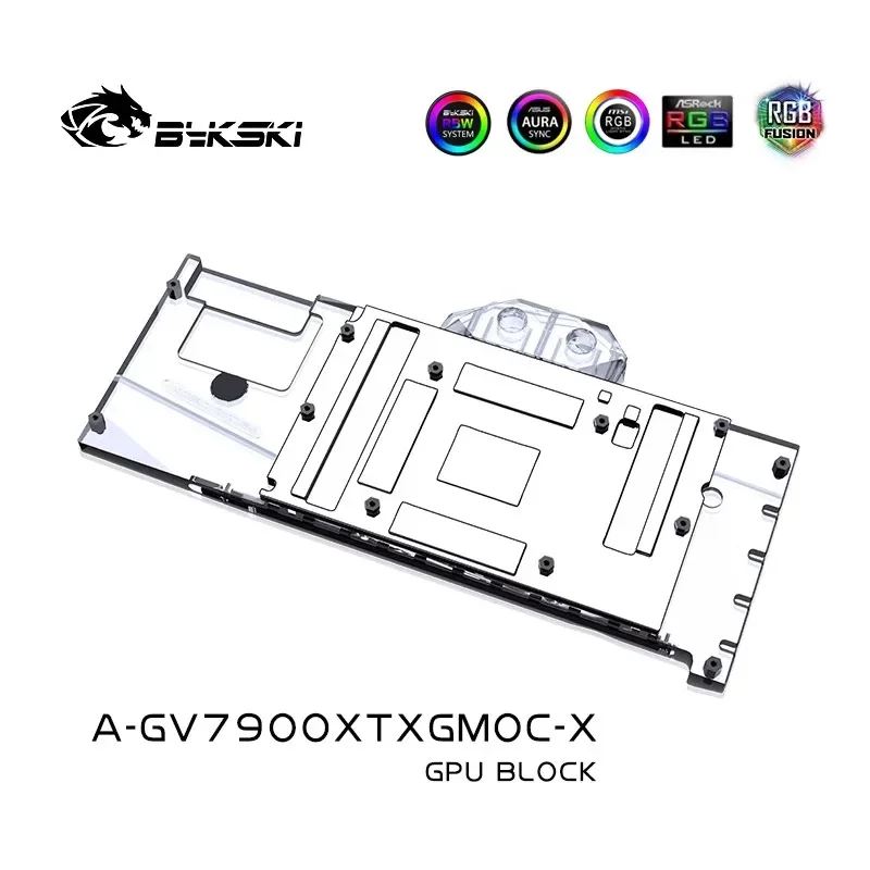Bykski A-GV7900XTXGMOC-X bloque de agua uso para Gigabyte AMD Radeon RX 7900 XTX Gaming OC tarjeta GPU/radiador enfriador de cobre RGB AURA