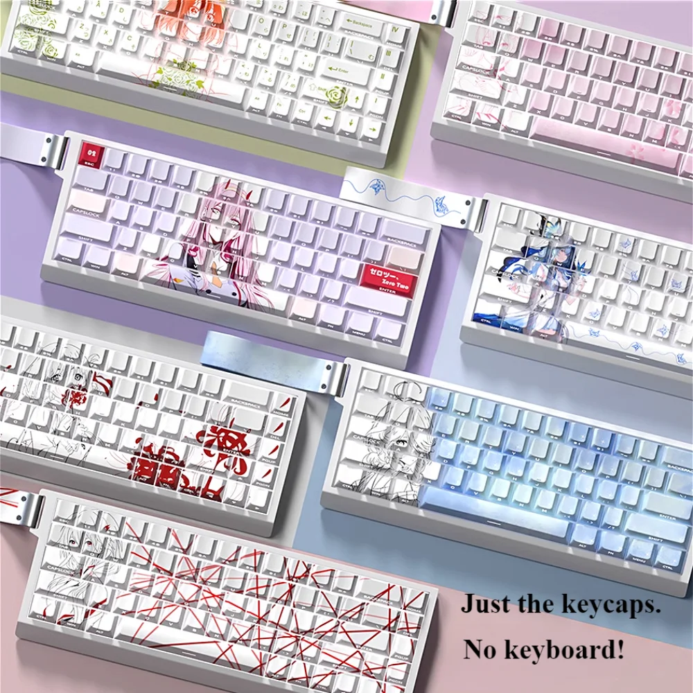 Juego de teclas secundarias PBT Cherry, 74 teclas, teclas personalizadas translúcidas grabadas lateralmente para teclados mecánicos, diseño 60/80