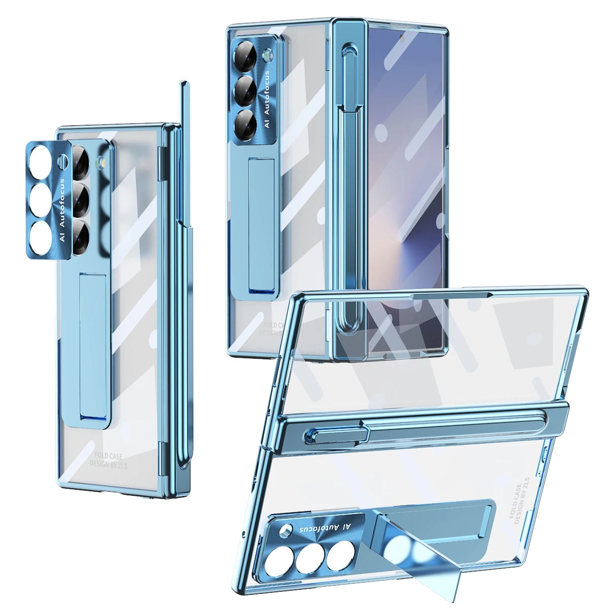 Funda de lujo con bisagra magnética transparente para Samsung Galaxy Z, carcasa protectora de pantalla completa, plegable 6, 5, 4, 3, 5G con S Pen - imagen 2
