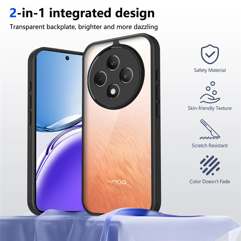 Reno 14F armadura a prueba de golpes funda de teléfono para Oppo Reno 14 Pro 5G 13F 12F 11F 13 12 11 Pro A91 cubierta dura transparente acrílica mate de lujo - imagen 2