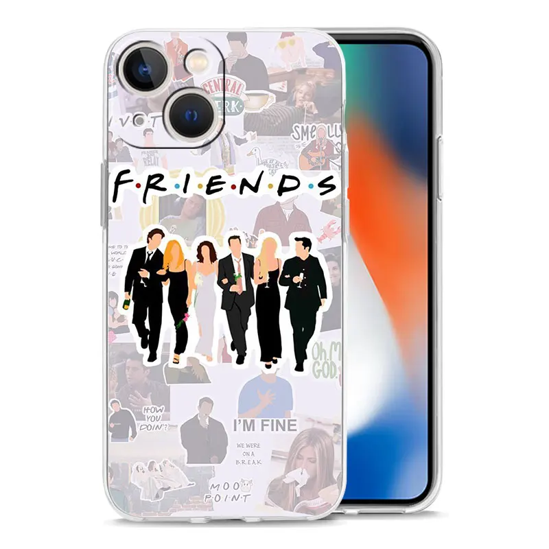 Funda para iPhone 15 14 13 12 11 Pro Max Xs XR 7 8 Plus, fundas de teléfono con parachoques, funda transparente de TPU Central Perk Coffee friends tv show - imagen 2