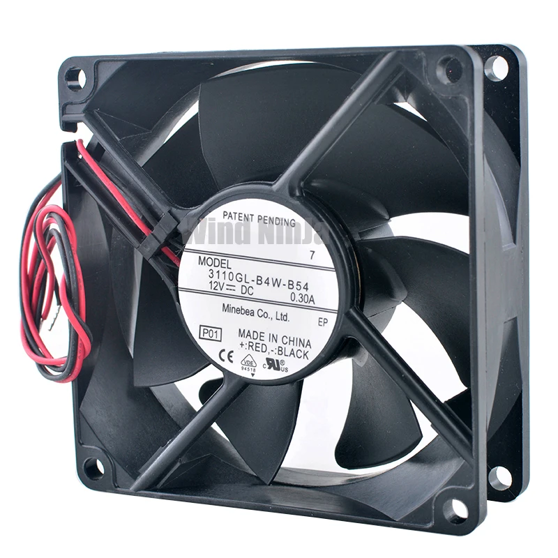 Ventilador de refrigeración con rodamiento de bolas doble, 8cm, 80mm, 3110GL-B4W-B54, DC12V, 0,30a, 3400RPM, para chasis de fuente de alimentación, tamaño 80x80x25mm - imagen 4