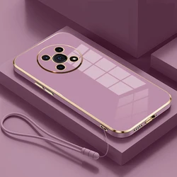Funda silicona Honor Magic 4 Pro chapado lujo relieve cuadrado