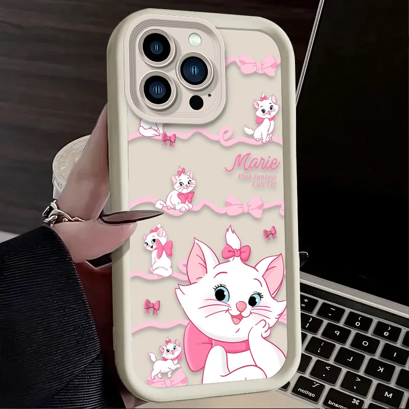 Funda blanda Disney Lovely Marie Cat para iPhone 17 Air 16 16E 15 14 13 12 11 Pro Max X XS X S Max XR SE 2020 SE4 7 8 funda de silicona - imagen 4