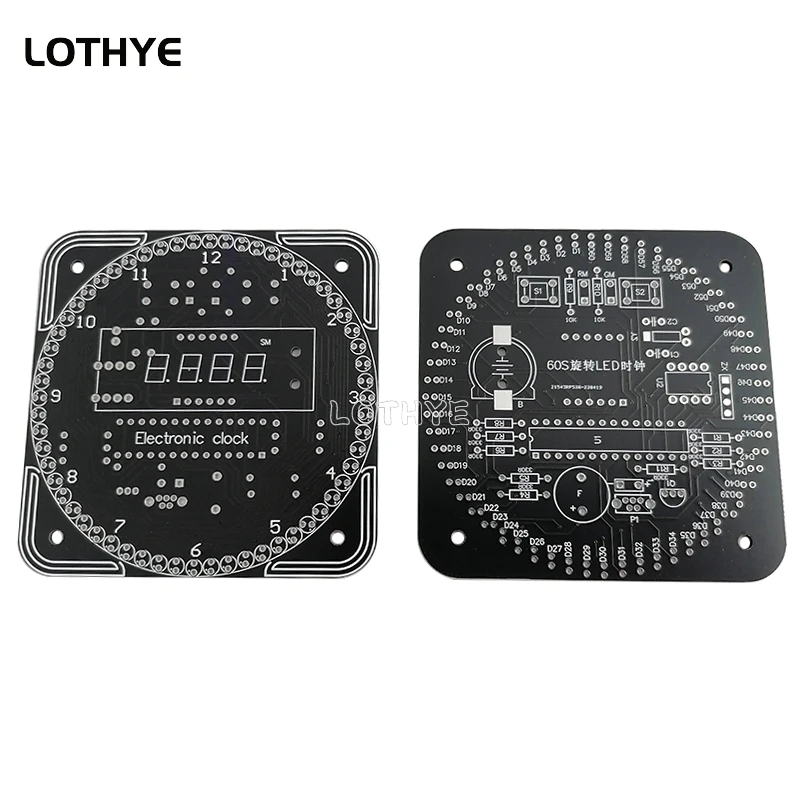 Reloj electrónico Digital giratorio LED, Kit electrónico DIY, Control de luz, pantalla de temperatura, despertador, conjunto de soldadura 51 SCM - imagen 4
