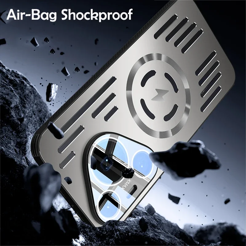 Funda de carga inalámbrica magnética con disipación de calor de Metal duro para Huawei P40 P50 P60 Puro 70 Ultra Pro Cool funda protectora trasera - imagen 5