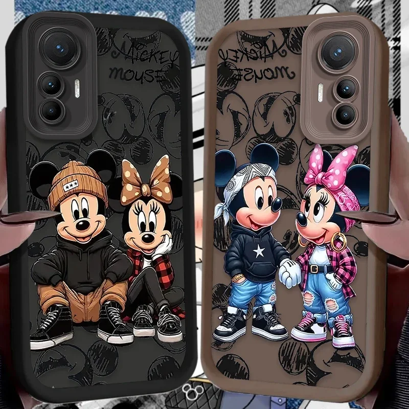 Funda de teléfono Disney Mickey Minnie para Xiaomi 14T 13T 12T 11T 13 12 11 Lite 5G NE POCO X6 X5 F6 F5 F3 X4 GT X3 NFC M5S C65 M6 Pro