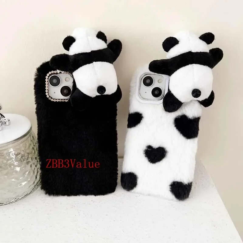 Bonita carcasa de panda de felpa para Samsung Galaxy, M34, M54, F54, M14, M30, M21, M33, M53, M23, M52, M13, M22, M32, M40S, F42, F62, F23, F14, Caseing - imagen 4