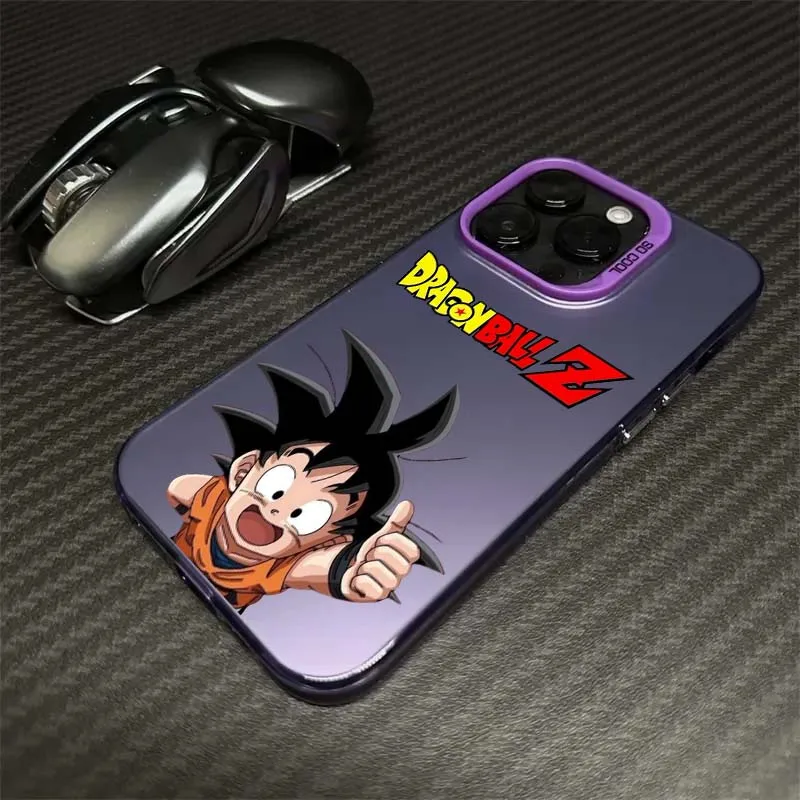 Funda de dibujos animados d-dragon Ball Son Goku para iPhone 17 16 15 14 13 12 11 Air Pro Max Plus Mini funda de teléfono plateada colorida - imagen 4