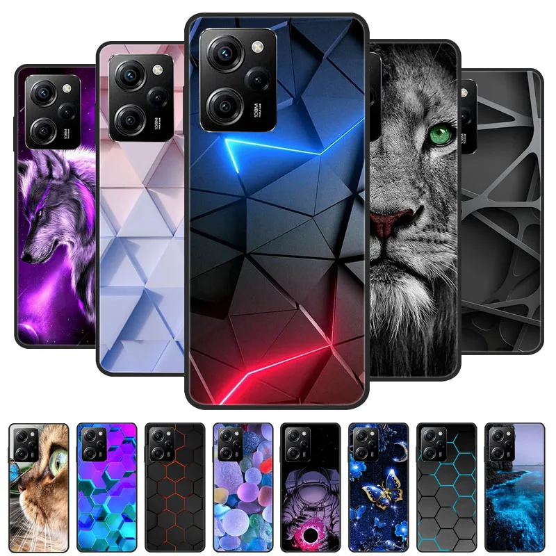 Para Xiaomi Poco X5 5G funda León Tigre gato negro silicona suave contraportada fundas para Poco X5 Pro funda Coque POCOX5 X5Pro