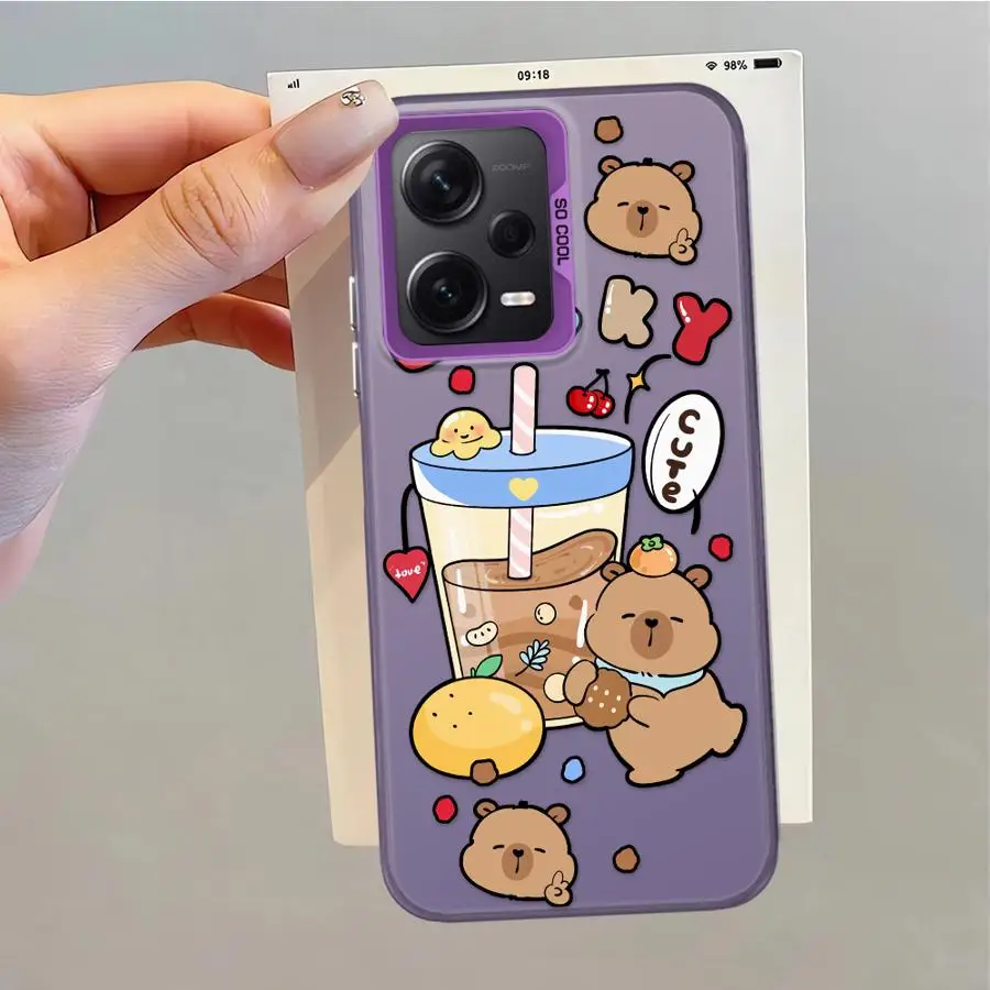 Funda trasera de teléfono para Xiaomi Redmi 13C 9C A5 12C 10C A1 A2 Plus 9T K60 14C capibara dibujos animados lindo - imagen 5