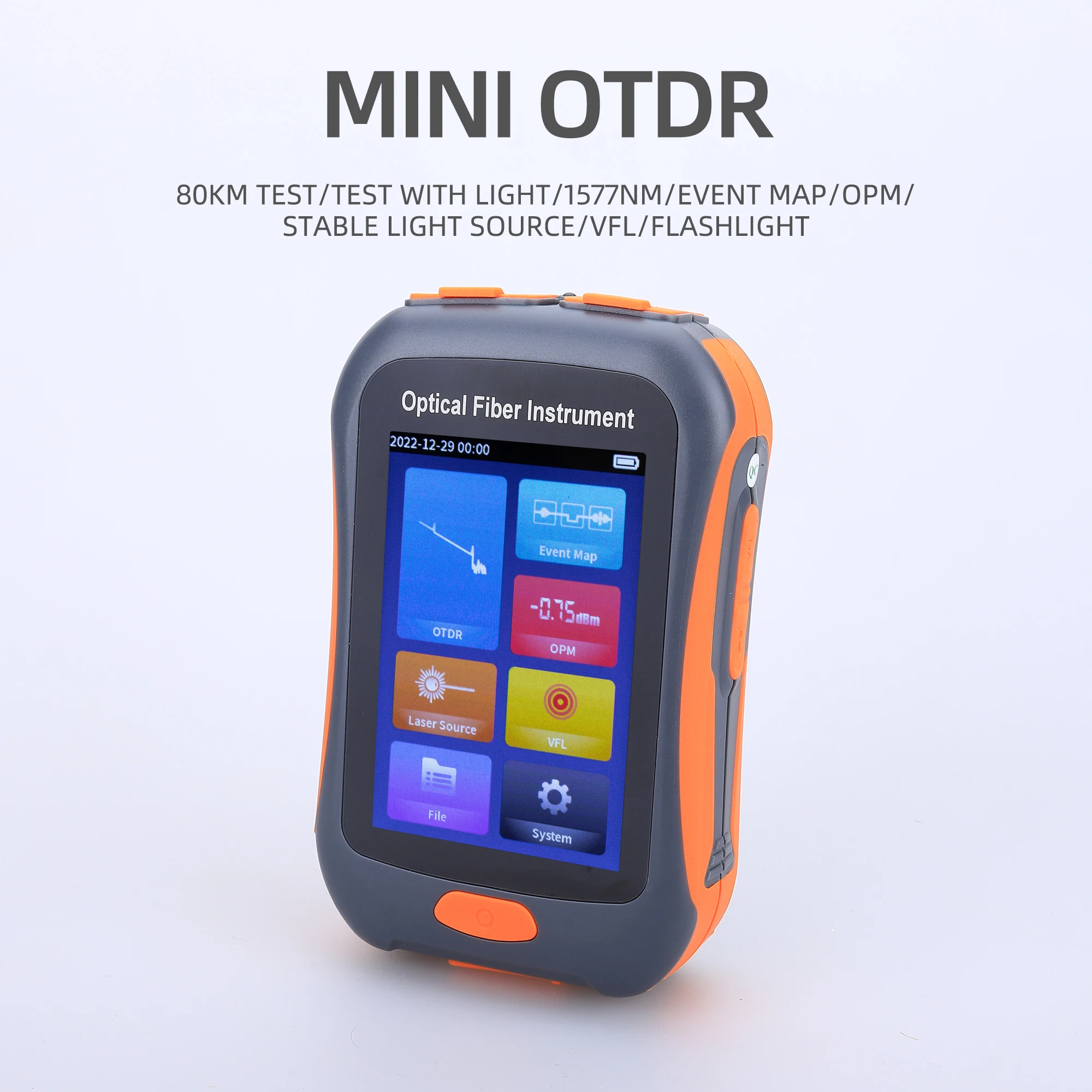 OTDR-probador de pantalla táctil de fibra óptica OPM VFL OLS LED 3,5, reflectómetro de dominio de tiempo óptico OTDR, convertidor de conector SC UPC/APC - imagen 5