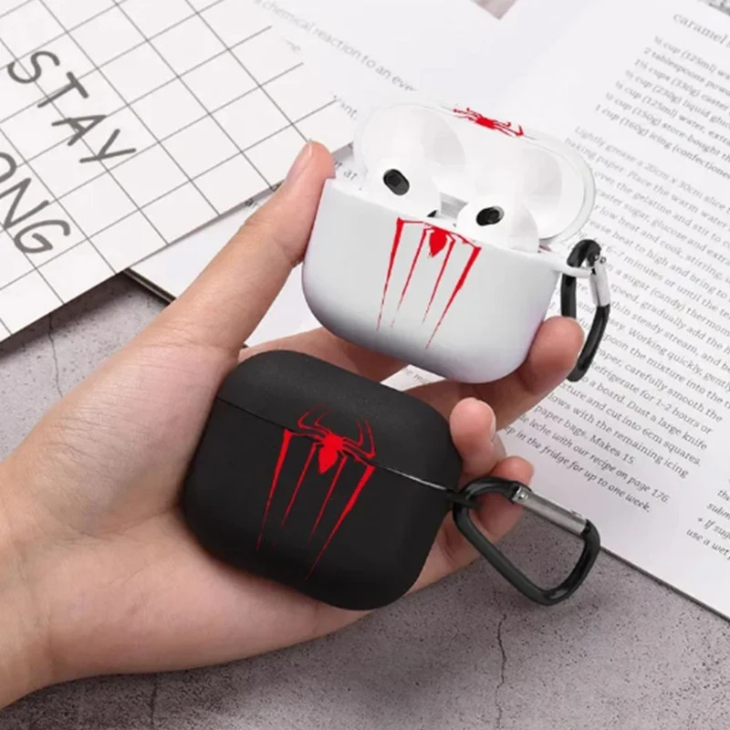 Funda para Airpod Red Spider para hombre, funda para auriculares en blanco y negro para AirPods 2 3 Pro, funda de segunda generación, regalo para amigos - imagen 4