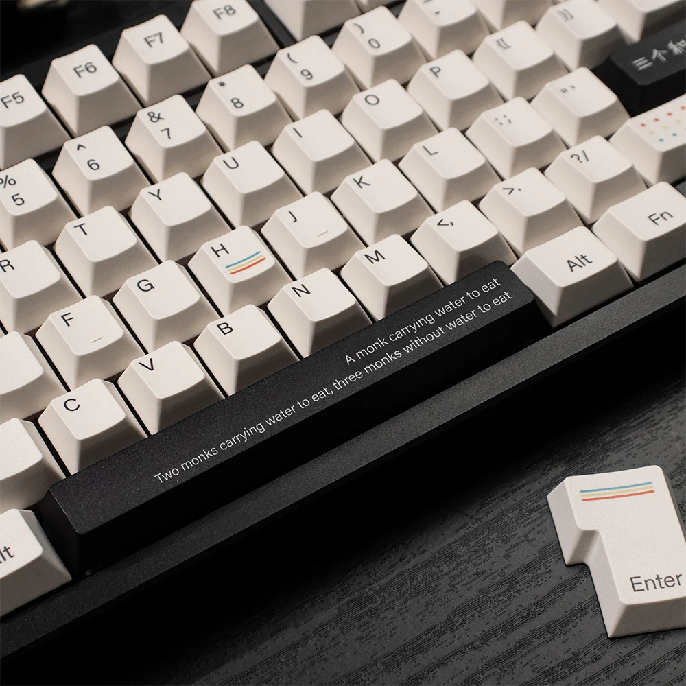 Teclas PBT Mike blancas, teclas de perfil Cherry Dye-Sub, 140 teclas, tres teclas de monje para interruptores MX, Teclado mecánico 96/98/104 - imagen 3