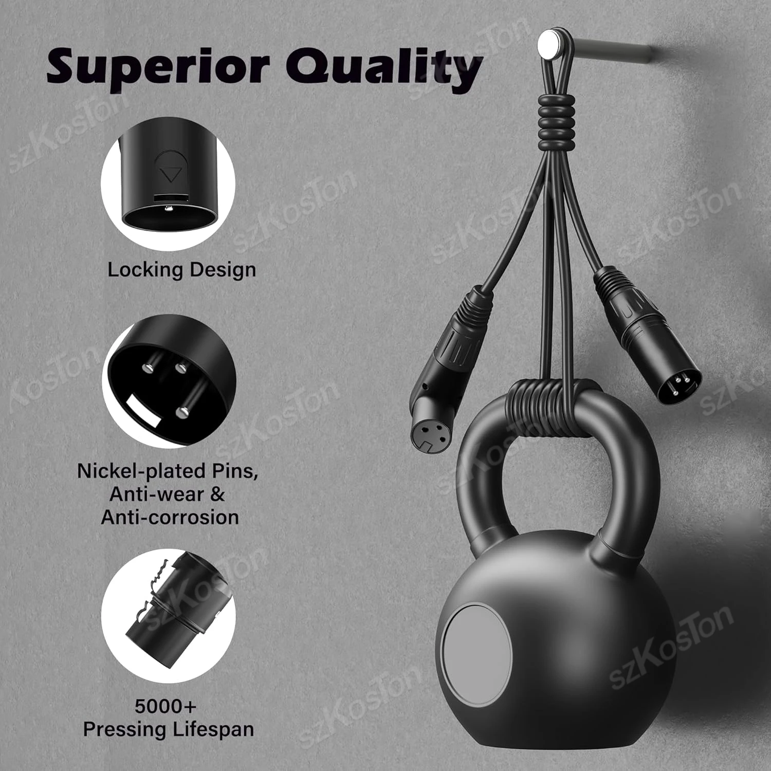 Cable XLR macho a hembra de ángulo recto, Cable de micrófono de ángulo ajustable, Cable conector de micrófono de 3 pines para mezclador de DJ de Audio de estudio - imagen 3